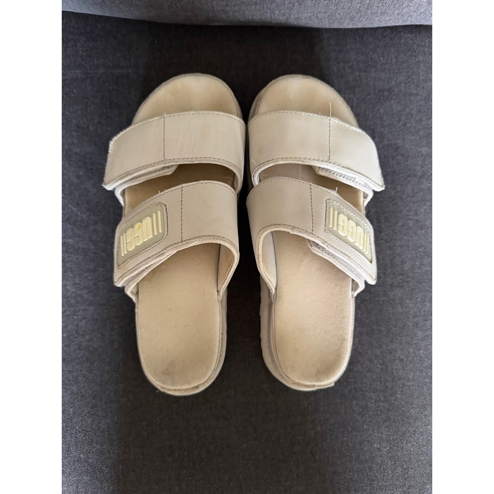 UGG GoldenGlow Platform Sandals Womens Cream Off White Sporty Slide Strappy
